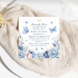 Butterfly Kisses & Baby wünscht Boy Baby Dusche Einladung