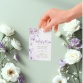 Butterfly Kisses & Baby wünscht Lila Babydusche Einladung