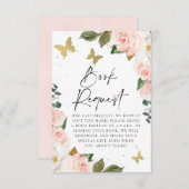 Butterfly Kisses Babydusche Buchanforderung Beilag Einladung (Vorne/Hinten)