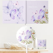 Butterfly Kisses + Babywünsche | Lila Schmetterlin Gästebuch