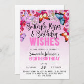 Butterfly Kisses Birthday Einladung (Vorne/Hinten)