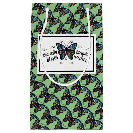 Butterfly Kisses Birthday Favor Bag Kleine Geschenktüte (Vorderseite)