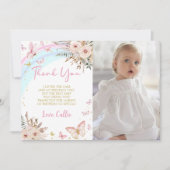 Butterfly kisses Birthday Foto Danke Karte (Vorderseite)