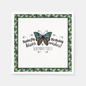 Butterfly Kisses Birthday Party Napkin Serviette (Vorderseite)