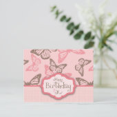 Butterfly Kisses Birthday Postcard II Postkarte (Stehend Vorderseite)