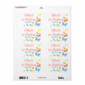 Butterfly Kisses Birthday Water Flasche Labels (Vorne)