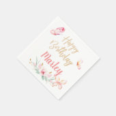 Butterfly Kisses & Birthday Wünsche, jedes zeitlic Serviette (Ecke)