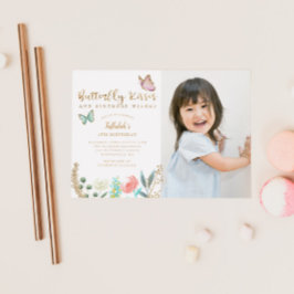 Butterfly Kisses Birthday wünscht Foto Party Einladung