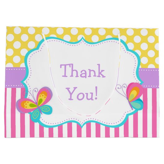 Butterfly Kisses & Birthday wünscht Party Vielen D Große Geschenktüte (Rückseite)