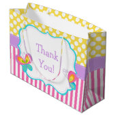 Butterfly Kisses & Birthday wünscht Party Vielen D Große Geschenktüte (Rückseite Schrägansicht)