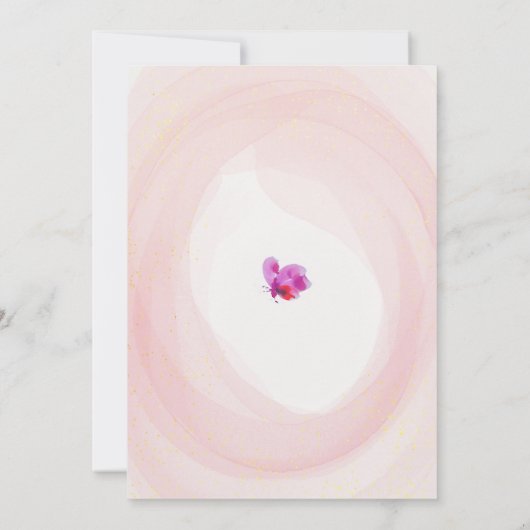 Butterfly Kisses Blush Lila Baby Girl Dusche Einladung (Rückseite)