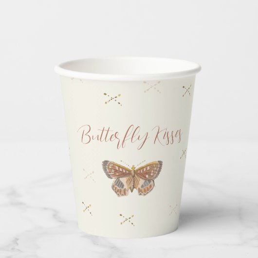 Butterfly Kisses Boho Pappbecher (Vorderseite)