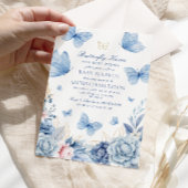 Butterfly Kisses Boy Baby Shower Einladung