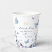 Butterfly Kisses Boy Baby Shower Pappbecher (Rückseite)