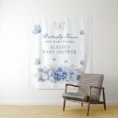 Butterfly Kisses Boy Baby Shower Wandteppich (Beispiel)