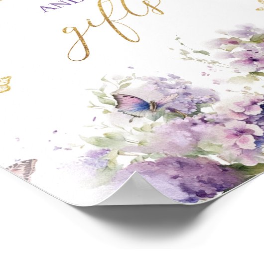 Butterfly kisses cards Geschenke Blume Babydusche Poster (Ecke)