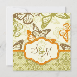 Butterfly Kisses Charming Wedding Invite Square Einladung