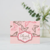 Butterfly Kisses Danke, Postcard Postkarte (Stehend Vorderseite)