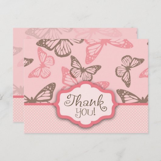 Butterfly Kisses Danke, Postcard Postkarte (Vorne/Hinten)