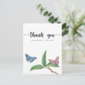 Butterfly Kisses Danke Postkarte (Stehend Vorderseite)