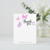 Butterfly Kisses Danke Postkarte (Stehend Vorderseite)