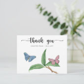 Butterfly Kisses Danke Postkarte (Stehend Vorderseite)