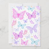 Butterfly Kisses Erster Geburtstag Einladung (Rückseite)