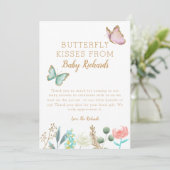 Butterfly Kisses Floral Baby Dusche Dankeskarte (Stehend Vorderseite)