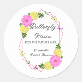Butterfly Kisses for the Future Mrs. Brautparty Runder Aufkleber