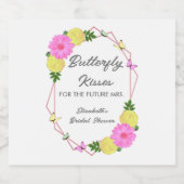 Butterfly Kisses for the Future Mrs. Brautparty Schaumweinetikett (Einzelnes Label)