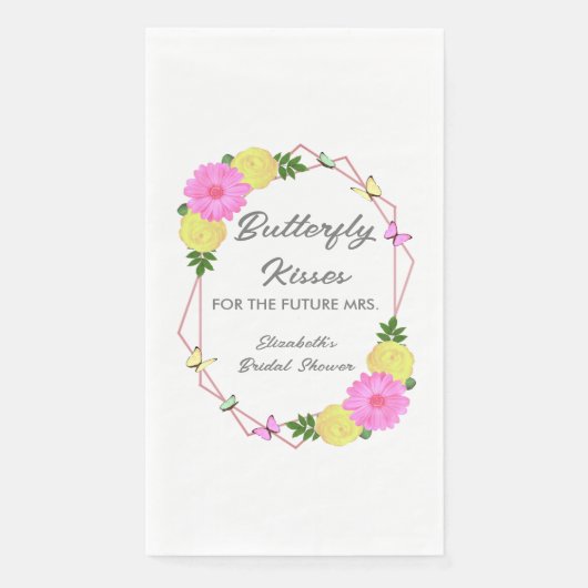 Butterfly Kisses for the Future Mrs. Brautparty Serviette (Vorderseite)