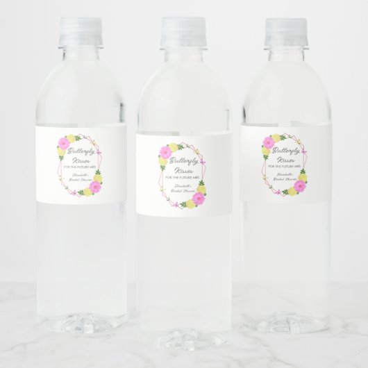 Butterfly Kisses for the Future Mrs. Brautparty Wasserflaschenetikett (Flaschen)