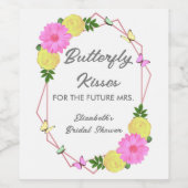 Butterfly Kisses for the Future Mrs. Brautparty Weinetikett (Einzelnes Label)