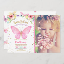 Butterfly Kisses Garden Floral Confetti Geburtstag