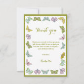 Butterfly kisses Girl Baby Dusche Danke Karte (Vorderseite)