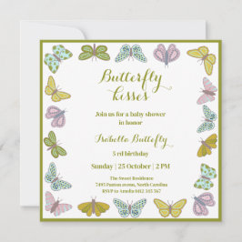 Butterfly kisses Girl Baby Shower Einladung