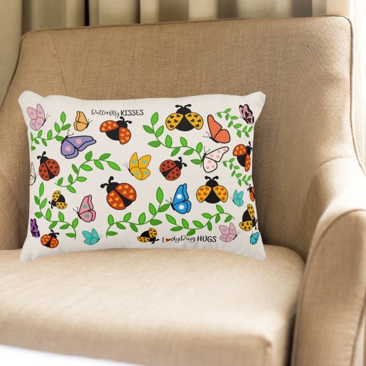 Butterfly Kisses Ladybug Hugs Kids Décor Dekokissen