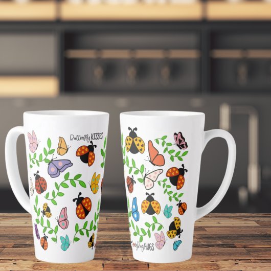 Butterfly Kisses Ladybug Hugs Latte Tasse