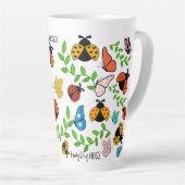 Butterfly Kisses Ladybug Hugs Latte Tasse (Rechte Ecke)
