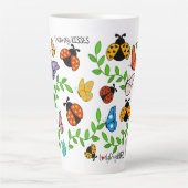 Butterfly Kisses Ladybug Hugs Latte Tasse (Vorderseite)