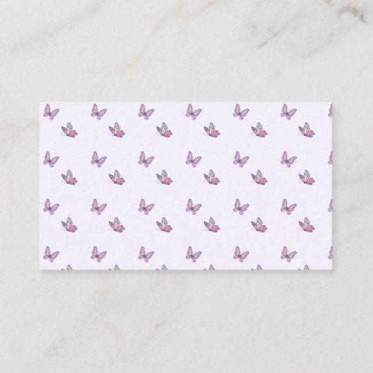 Butterfly Kisses Lila Baby Dusche Begleitkarte (Rückseite)