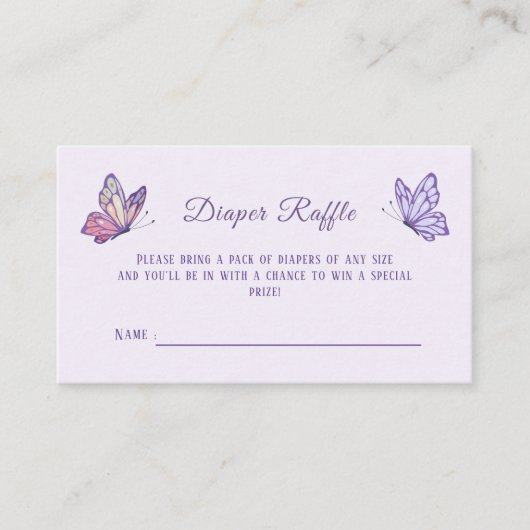 Butterfly Kisses Lila Baby Dusche Begleitkarte (Vorderseite)