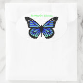 Butterfly Kisses Ovaler Aufkleber (Tasche)