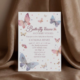 Butterfly Kisses Pastel Baby Shower Einladung