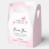 Butterfly Kisses Pink Baby Dusche Danke Geschenkschachtel (Geöffnet)