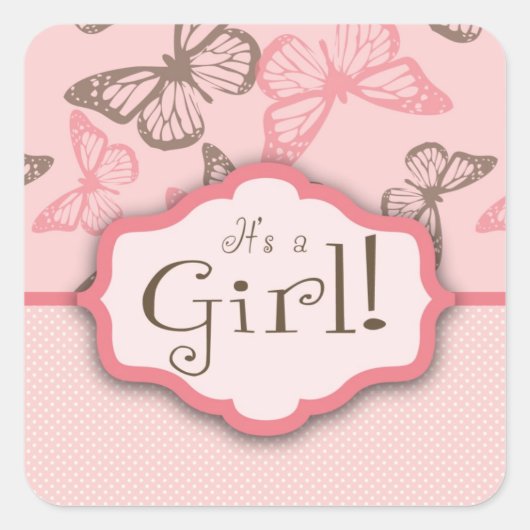 Butterfly Kisses Square Sticker (Vorderseite)