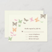 Butterfly Kisses UAWG Elfenbein RSVP Karte (Vorne/Hinten)