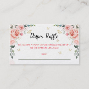 Butterfly Kisses und Baby wünscht Windeln Raffeln Begleitkarte