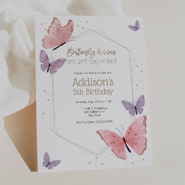 Butterfly Kisses und Birthday wünscht Birthday Inv Einladung
