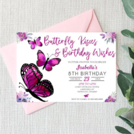 Butterfly Kisses und Birthday wünscht Geburtstag Einladung